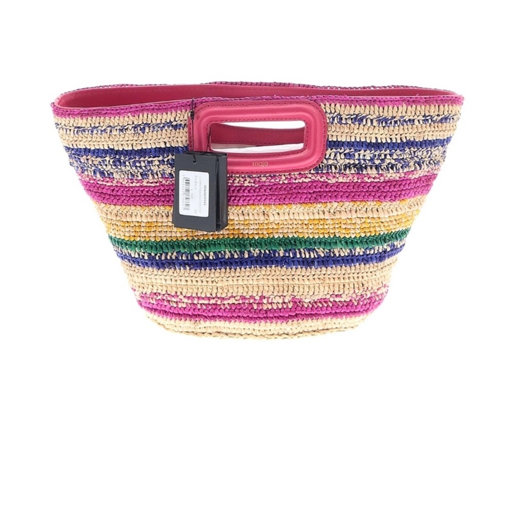 MAJE Colorful Striped Raffia Women's Bag NWT - Picture 3 of 12